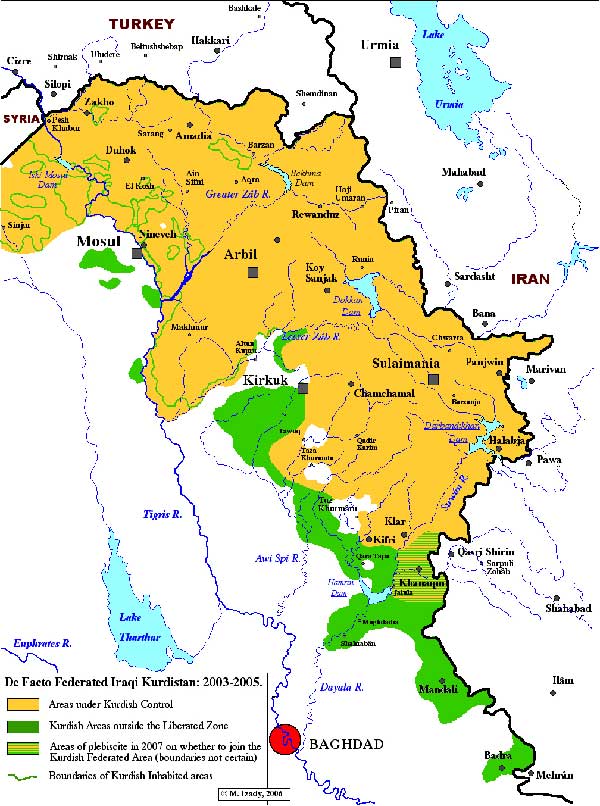 سنووری جوگرافی هەرێمی کوردستانی عێراق